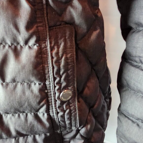 Michael Kors Down Longer Length Jacket with Detachable Hood Dark Gray Size L - Picture 6 of 13